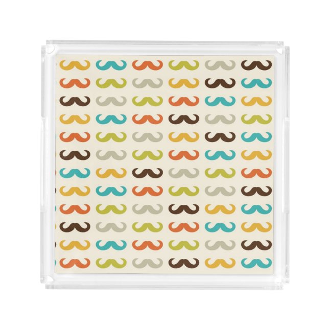 Pattern with mustache acrylic tray (Front)