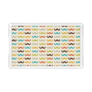 Pattern with mustache acrylic tray