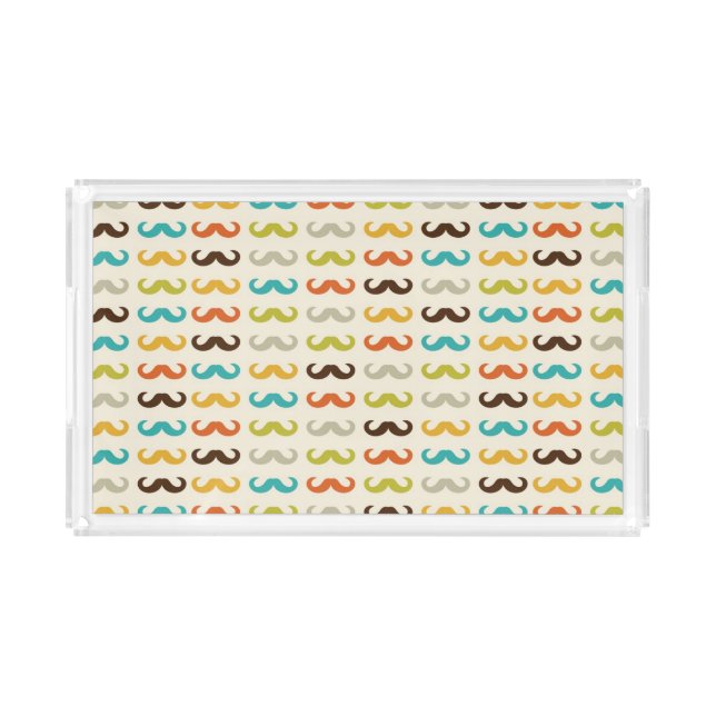 Pattern with mustache acrylic tray (Front)