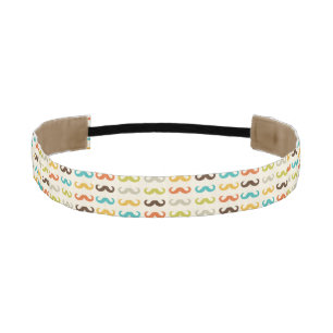 Pattern with mustache athletic headband