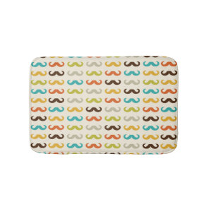 Pattern with mustache bath mat