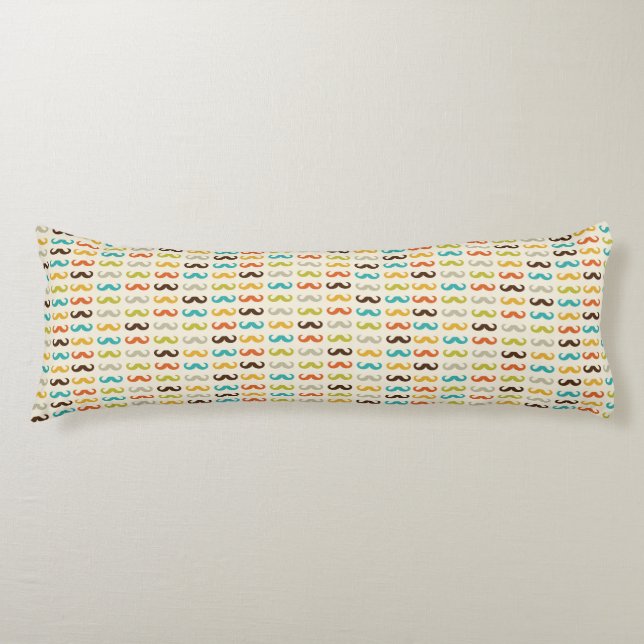 Pattern with mustache body pillow (Front)