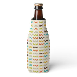 Pattern with mustache bottle cooler