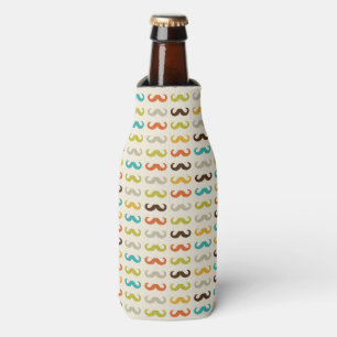 Pattern with mustache bottle cooler