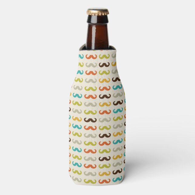 Pattern with mustache bottle cooler (Bottle Front)