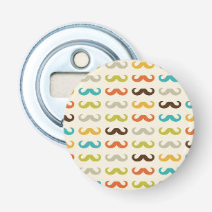 Pattern with mustache bottle opener