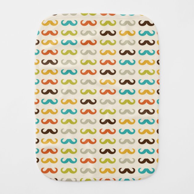 Pattern with mustache burp cloth (Front)