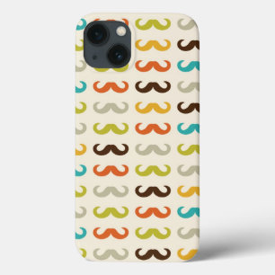 Pattern with mustache iPhone 13 case