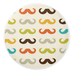 Pattern with mustache ceramic knob