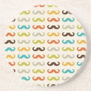 Pattern with mustache coaster