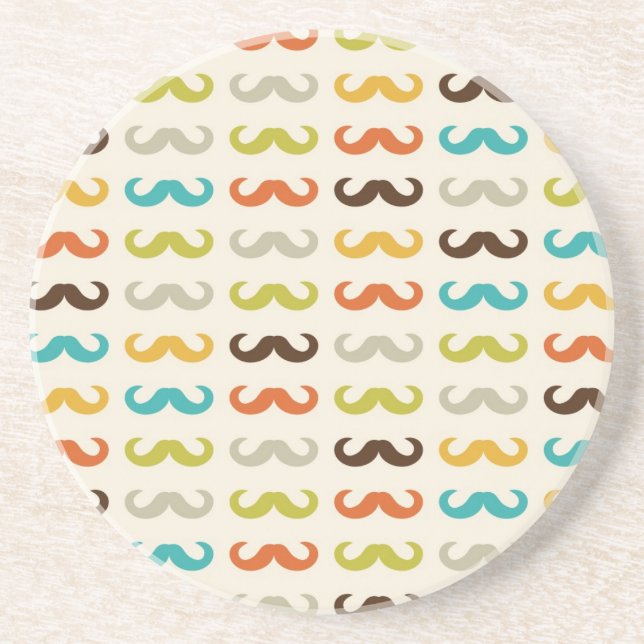 Pattern with mustache coaster (Front)