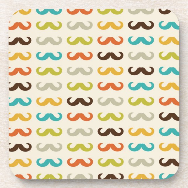 Pattern with mustache coaster (Front)