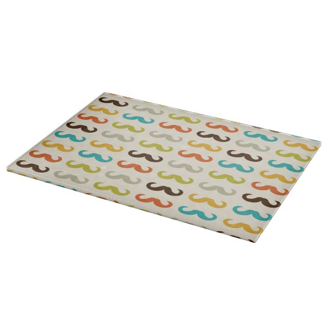 Pattern with mustache cutting board (Corner)