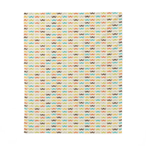 Pattern with mustache fleece blanket