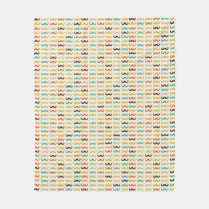 Pattern with mustache fleece blanket