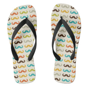 Pattern with mustache flip flops
