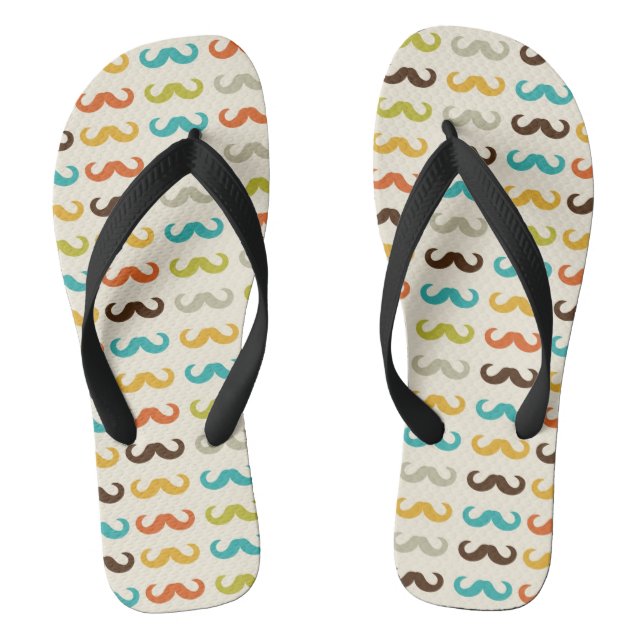 Pattern with mustache flip flops (Footbed)