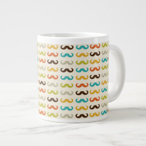 Pattern with mustache giant coffee mug