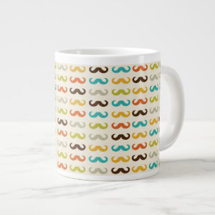 Pattern with mustache giant coffee mug
