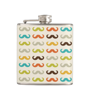Pattern with mustache hip flask