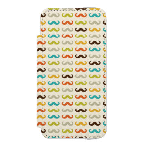 Pattern with mustache wallet case for iPhone SE/5/5s