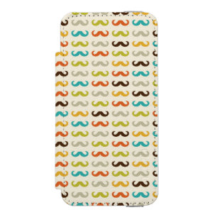 Pattern with mustache wallet case for iPhone SE/5/5s