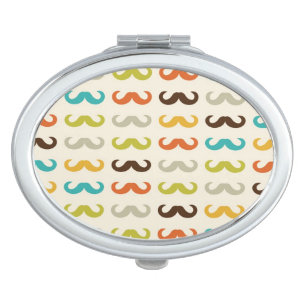 Pattern with mustache makeup mirror
