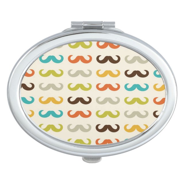 Pattern with mustache makeup mirror (Front)