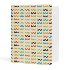 Pattern with mustache mini binder