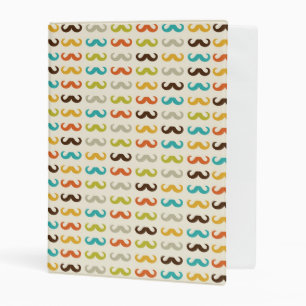 Pattern with mustache mini binder