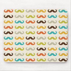 Pattern with mustache mouse pad