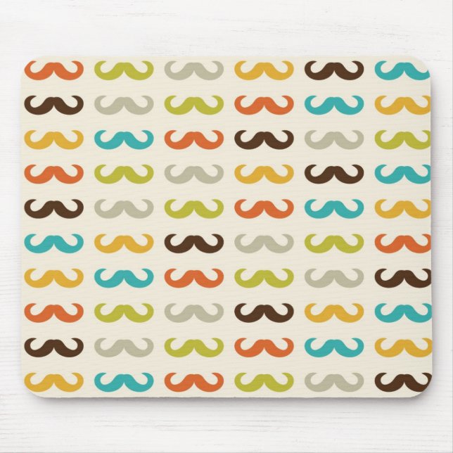 Pattern with mustache mouse pad (Front)