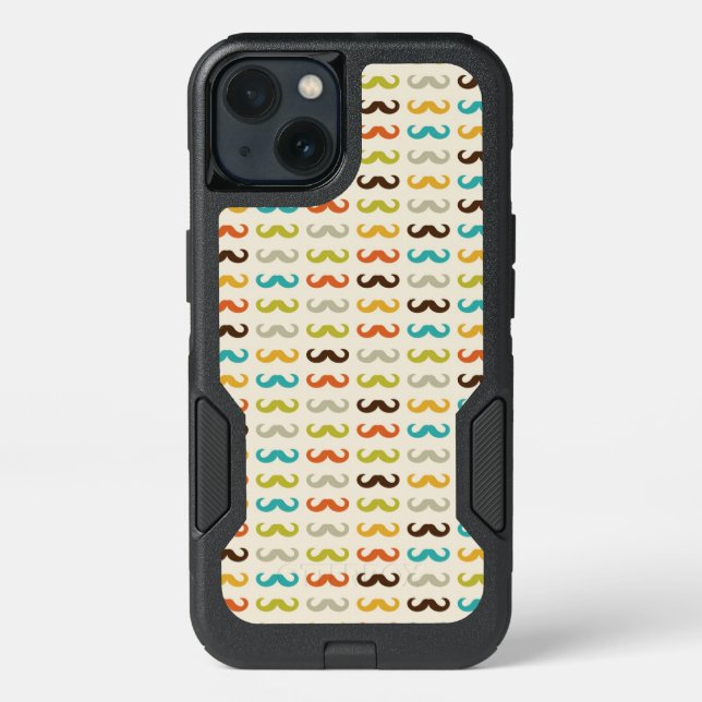 Pattern with mustache otterbox iPhone case (Back)