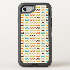 Pattern with mustache OtterBox defender iPhone SE/8/7 case