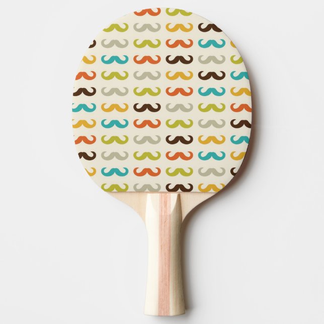 Pattern with mustache ping pong paddle (Front)