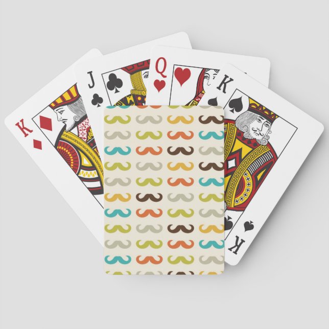 Pattern with mustache poker cards (Back)