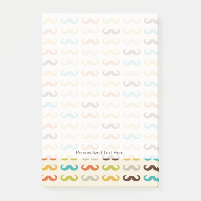 Pattern with mustache post-it notes (Front)
