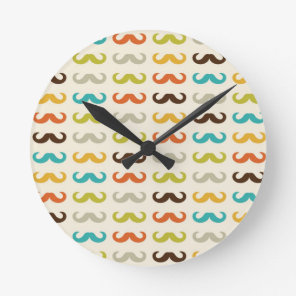 Pattern with mustache round clock