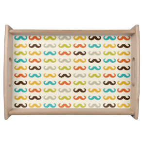 Pattern with mustache serving tray