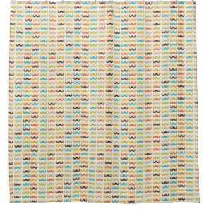 Pattern with mustache shower curtain