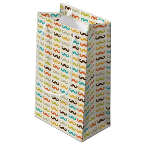 Pattern with mustache small gift bag