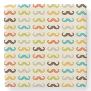 Pattern with mustache stone coaster