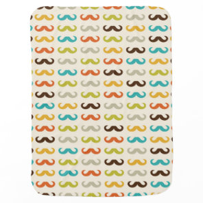 Pattern with mustache stroller blanket