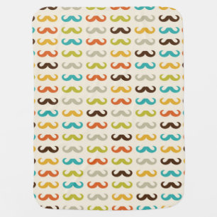 Pattern with mustache stroller blanket