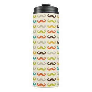 Pattern with mustache thermal tumbler