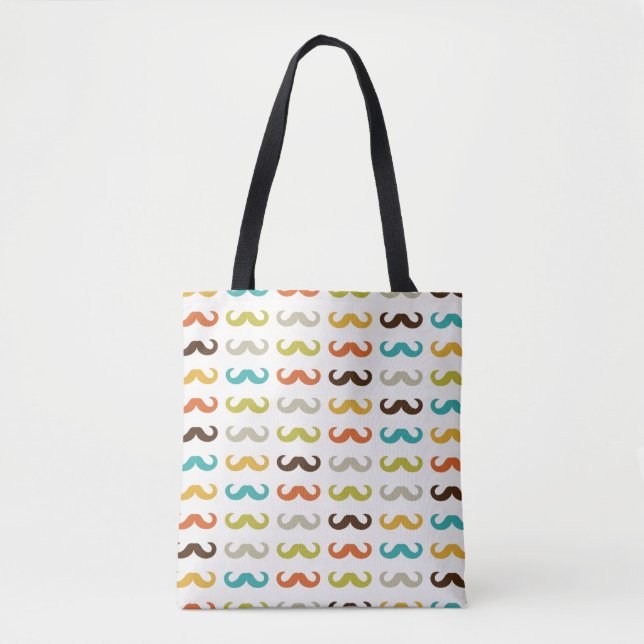 Pattern with mustache tote bag (Front)