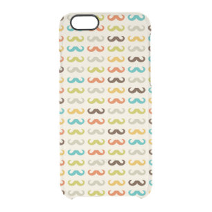Pattern with mustache clear iPhone 6/6S case