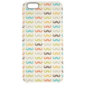 Pattern with mustache clear iPhone 6 plus case