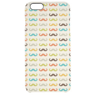 Pattern with mustache clear iPhone 6 plus case
