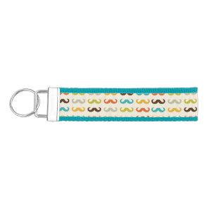 Pattern with mustache wrist keychain